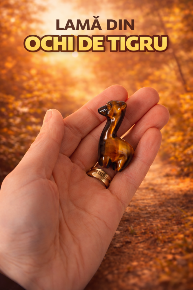 Figurina Lama din Ochi de Tigru – Simbol al Rabdarii si Protectiei Interioare [2]