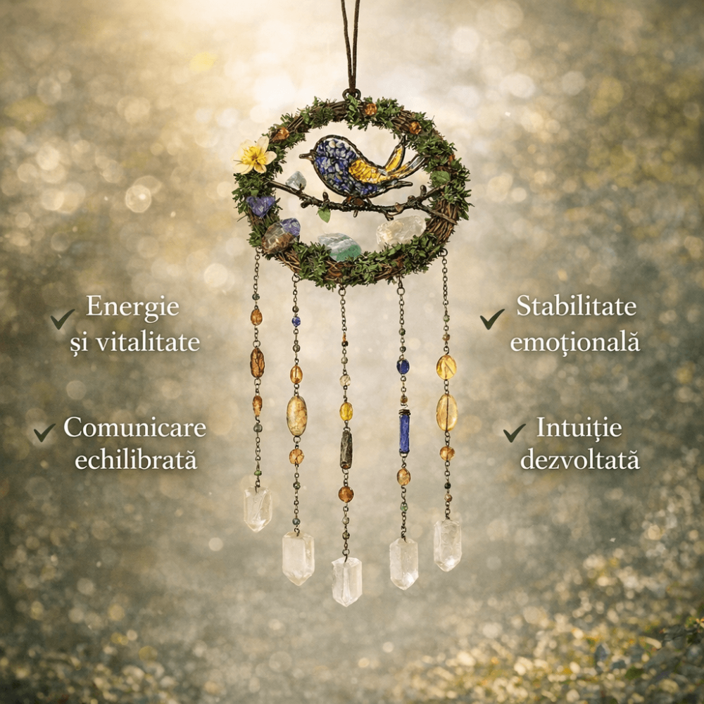 Dreamcatcher cu pietre naturale pentru echilibru, calm si intentie personala [3]