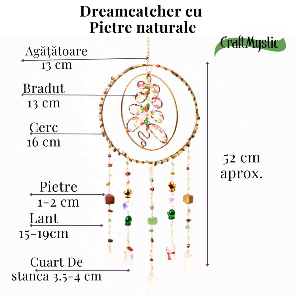 Dreamcatcher cu Pietre Naturale – Stabilitate, Echilibru si Claritate Interioara [5]