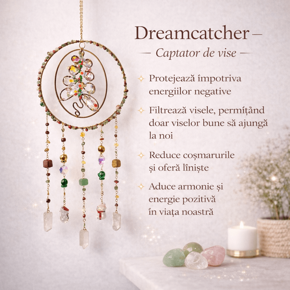 Dreamcatcher cu Pietre Naturale – Stabilitate, Echilibru si Claritate Interioara [4]