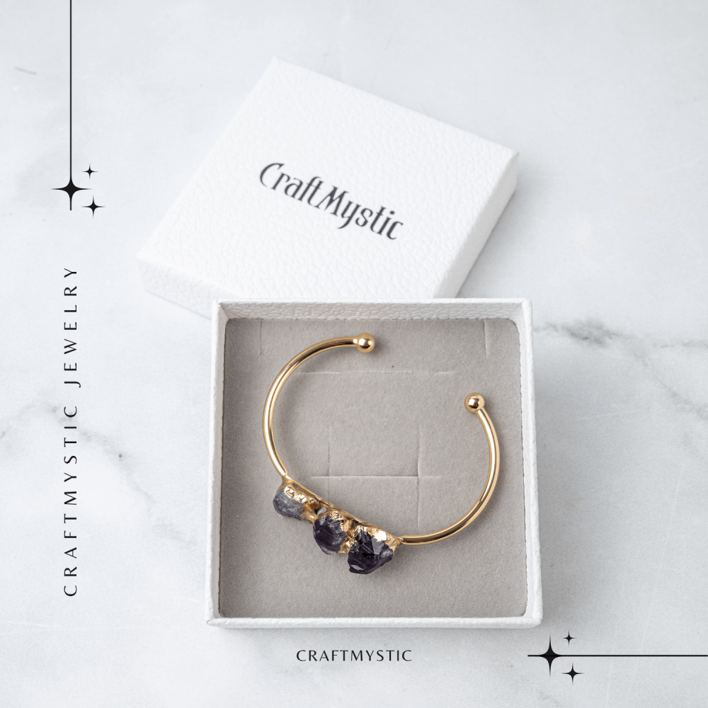 Bratara Cupru cu Ametist Brut – Claritate si Echilibru Interior [7]