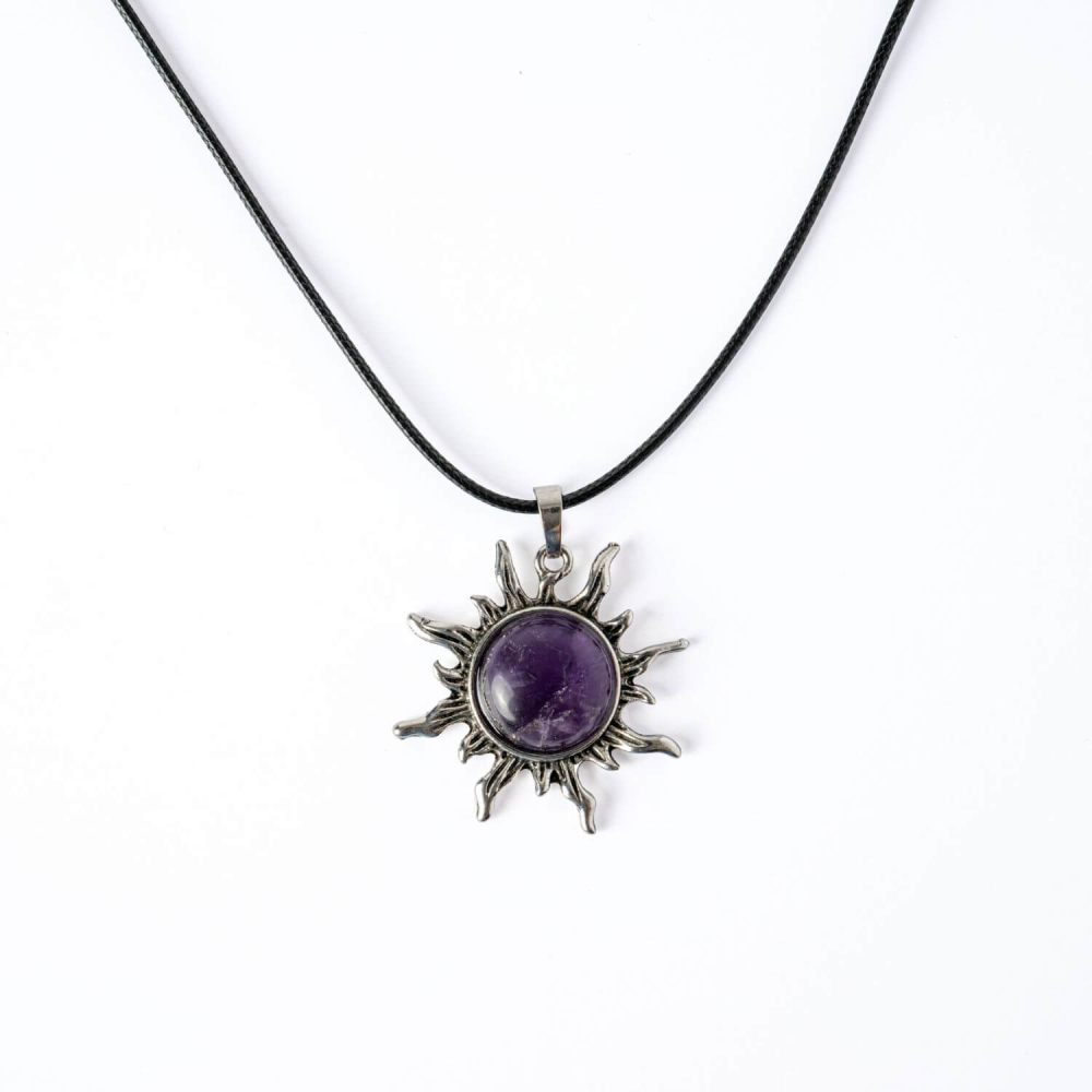 Echilibru si Spiritualitate – Colier Soare cu Ametist Natural [9]