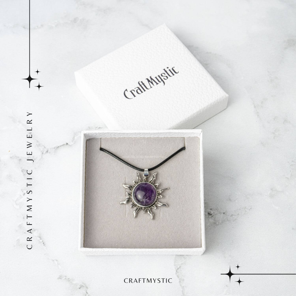 Echilibru si Spiritualitate – Colier Soare cu Ametist Natural [7]