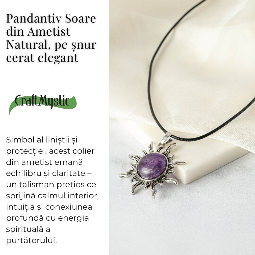 Echilibru si Spiritualitate – Colier Soare cu Ametist Natural [3]