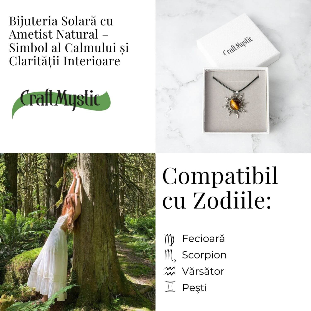 Echilibru si Spiritualitate – Colier Soare cu Ametist Natural [5]