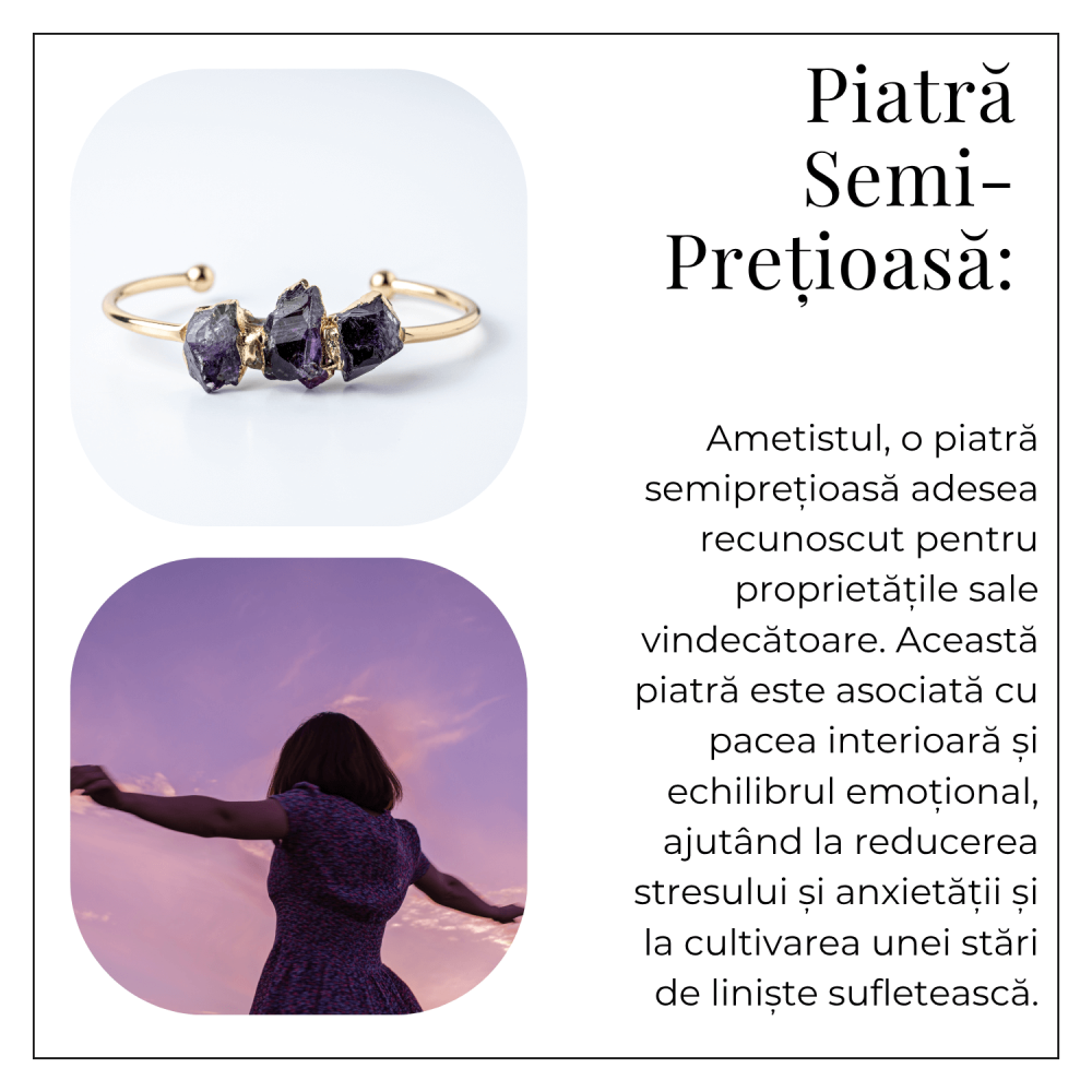 Bratara Cupru cu Ametist Brut – Claritate si Echilibru Interior [6]