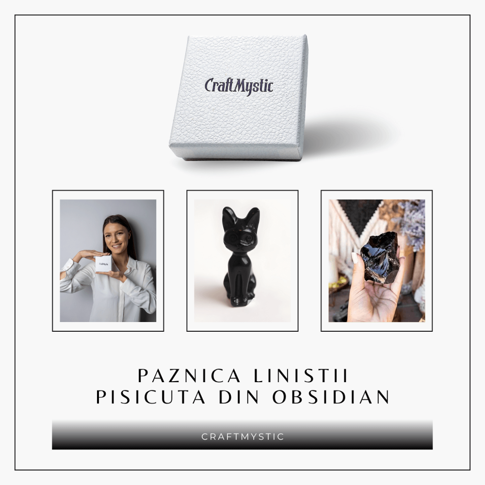 Paznica linistii – Pisicuta din Obsidian pentru Protectie si Claritate 5 cm inaltime [9]