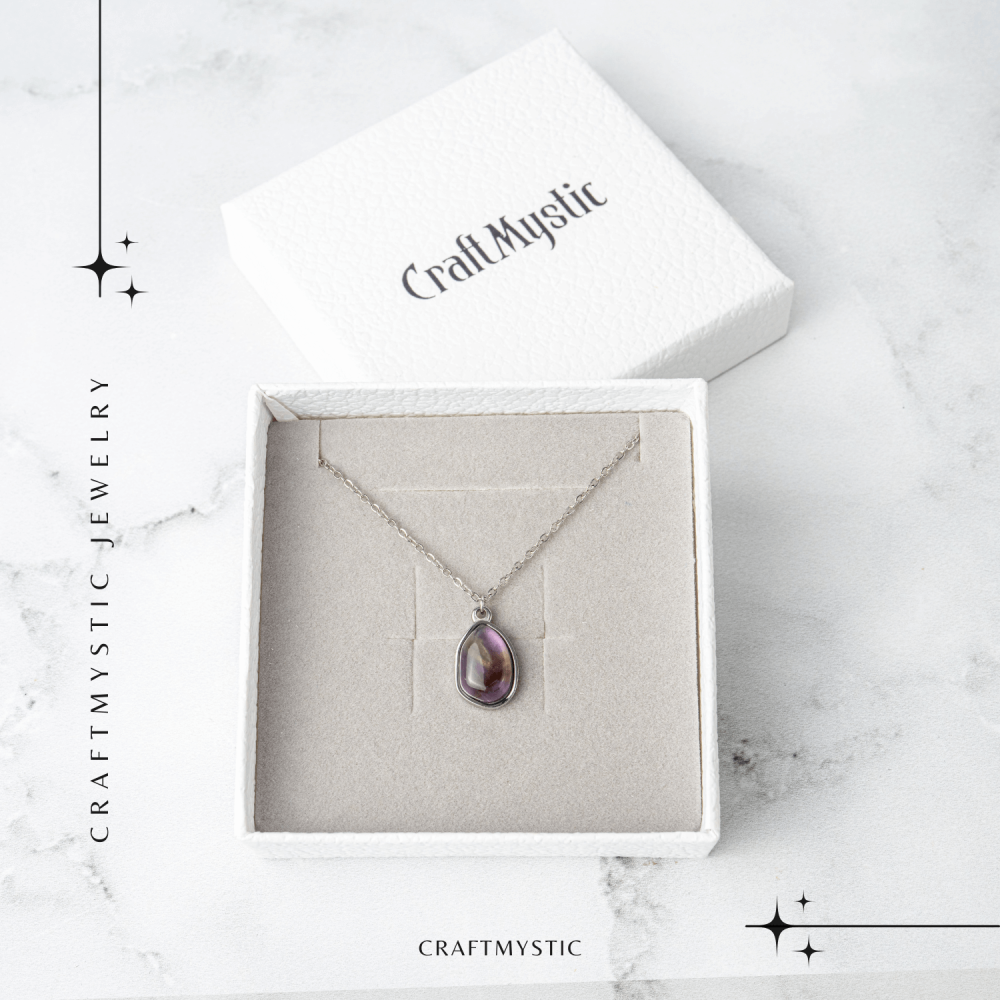 Echilibru si Liniste – Colier din Ametist Natural cu Lanț din Oțel Inoxidabil [7]