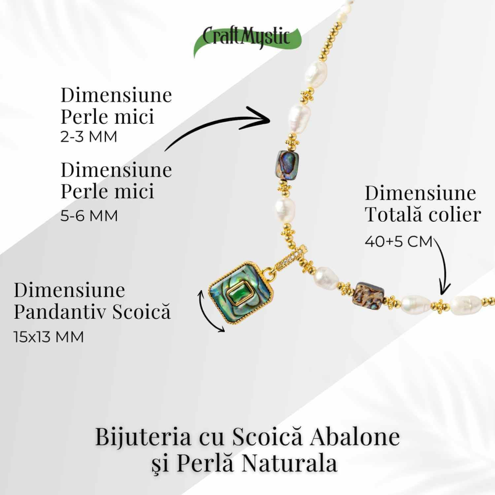 Eleganta si Armonie – Colier cu Perle si Scoica Abalone Naturale [4]