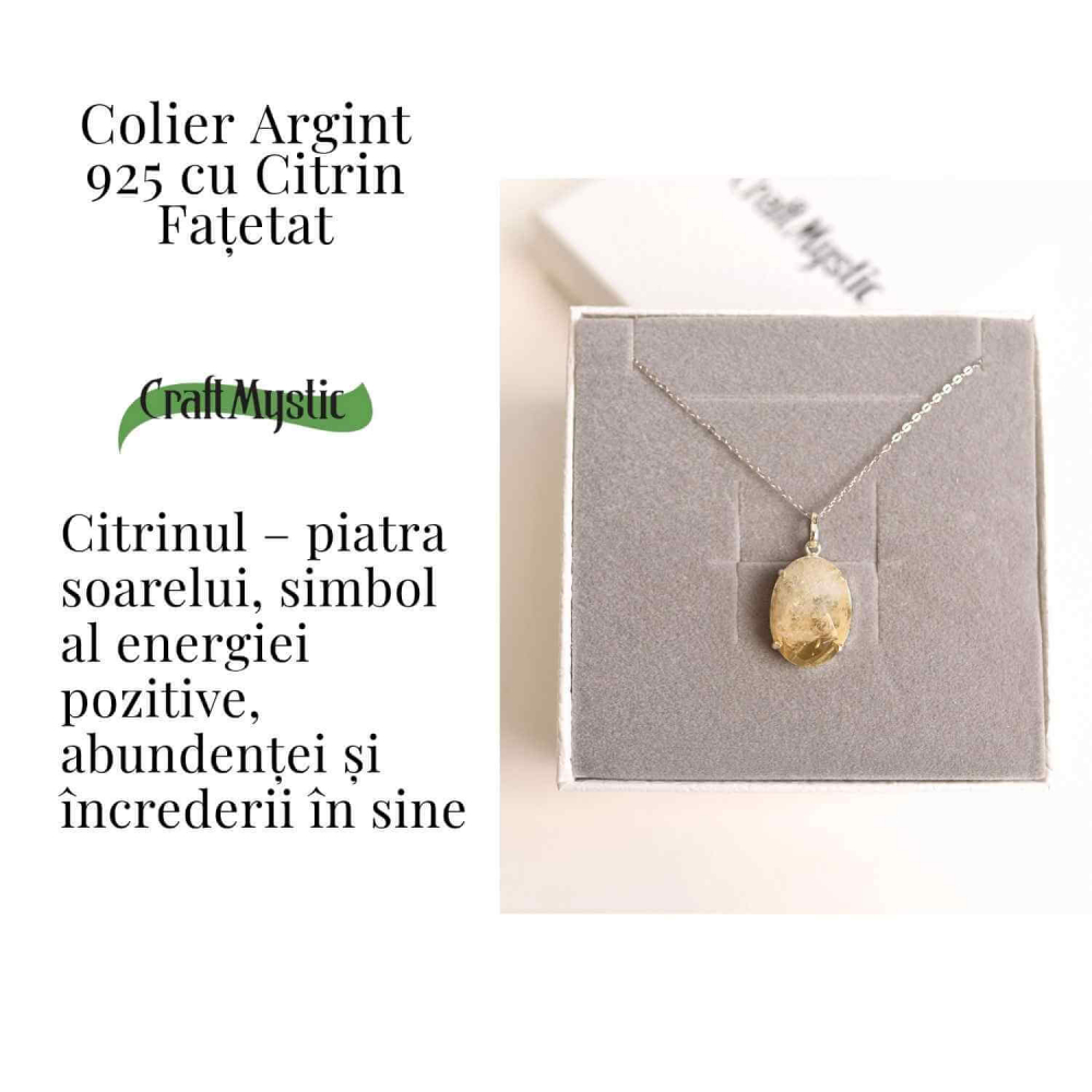 Energie si Bucurie Zilnica – Colier Inima cu Citrin si Argint 925 [3]