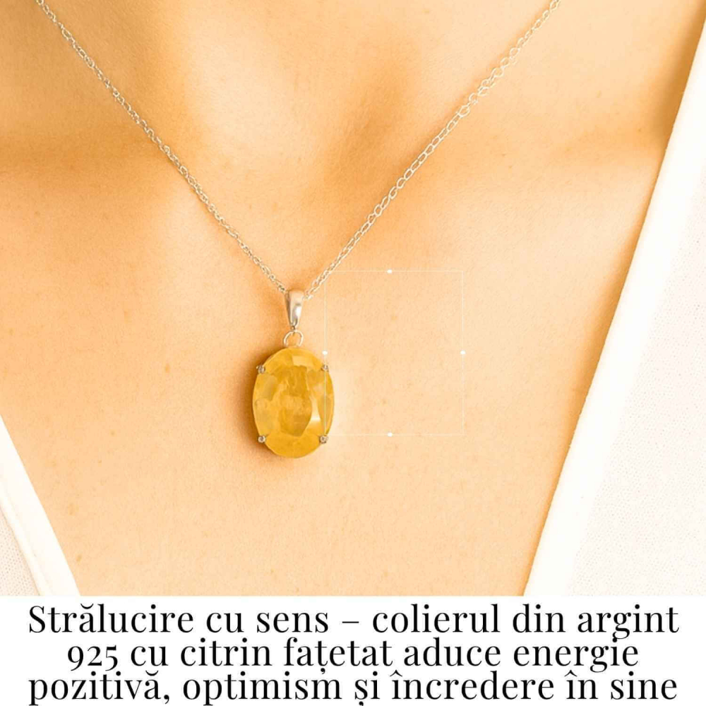 Energie si Bucurie Zilnica – Colier Inima cu Citrin si Argint 925 [2]
