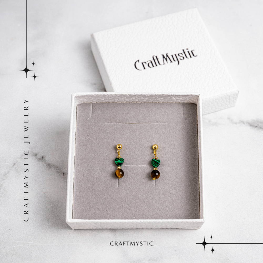 Transformare si Curaj – Cercei cu Malachit si Ochi de Tigru [7]