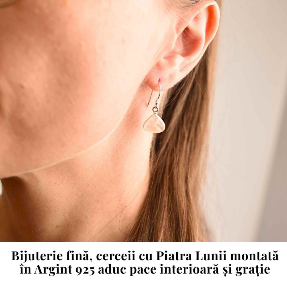 Cercei Argint 925 cu Piatra Lunii Triunghi Rotunjit – Armonie si Intuitie [2]