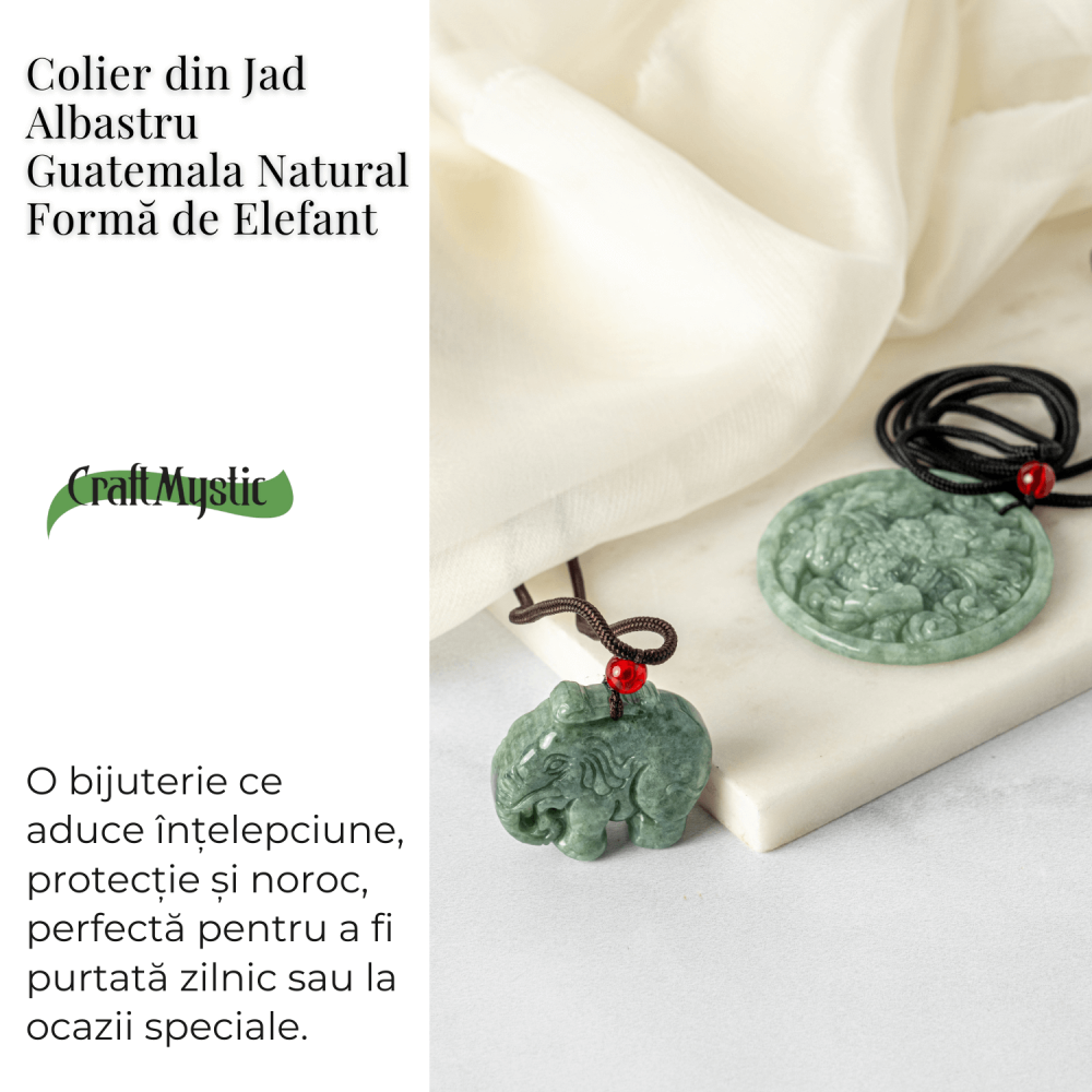 Noroc si Protectie – Colier Elefant din Jad Natural de Rusia [3]