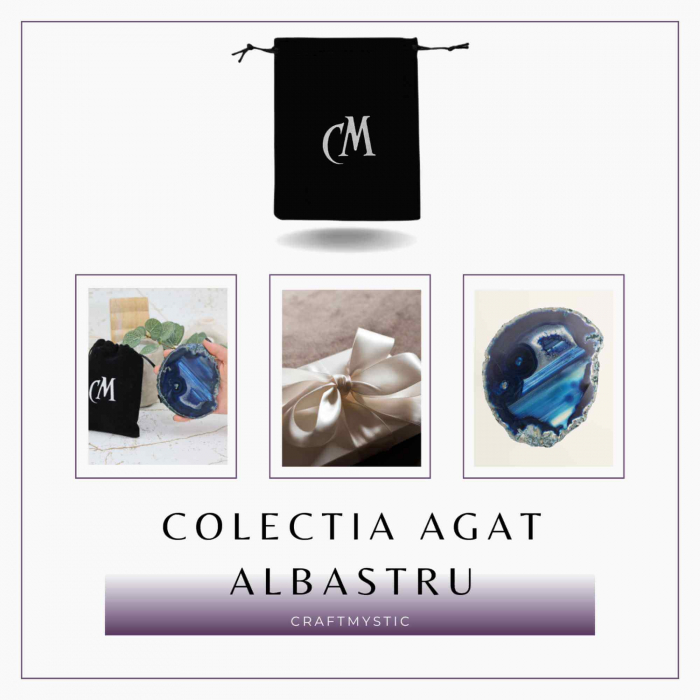 Felie de Agat Albastru in Forma Neregulata - Stimuleaza Creativitatea si Echilibrul Emotional [9]
