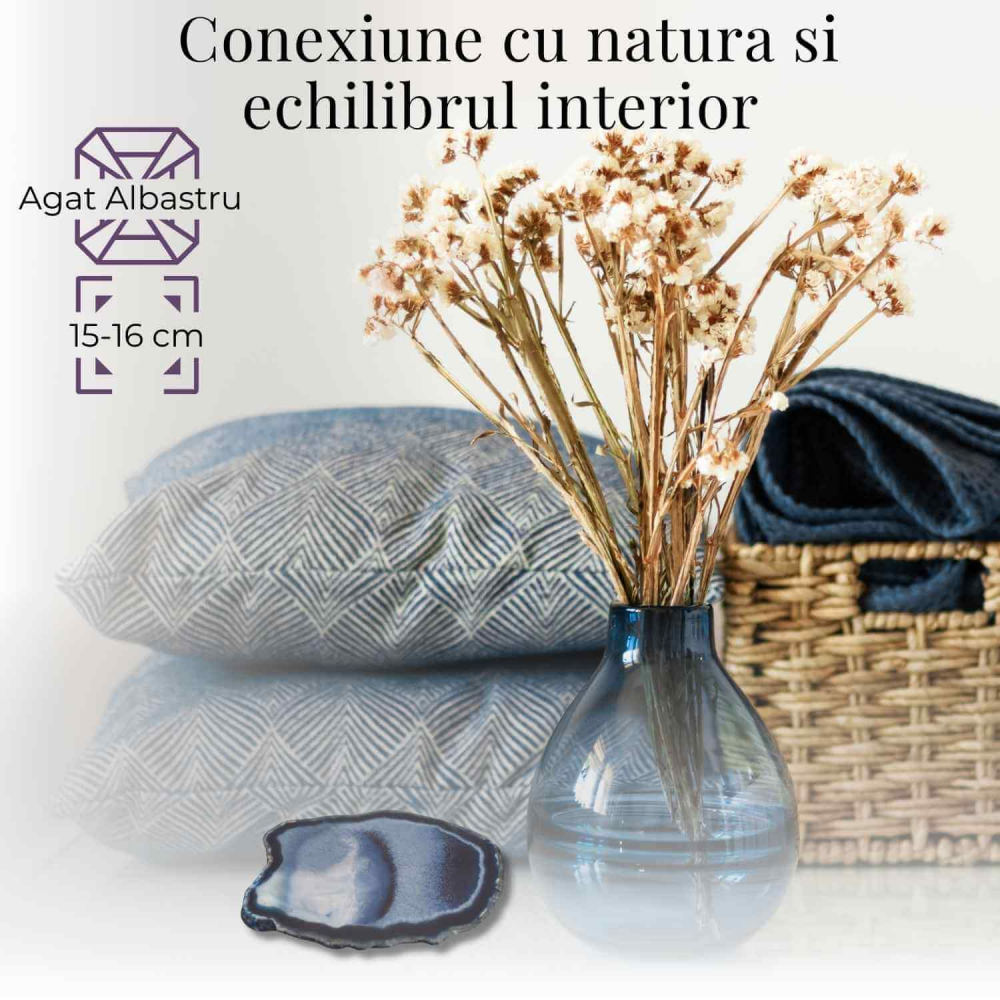Felie de Agat Albastru 15-16 cm – Calm si Claritate Mentala [2]