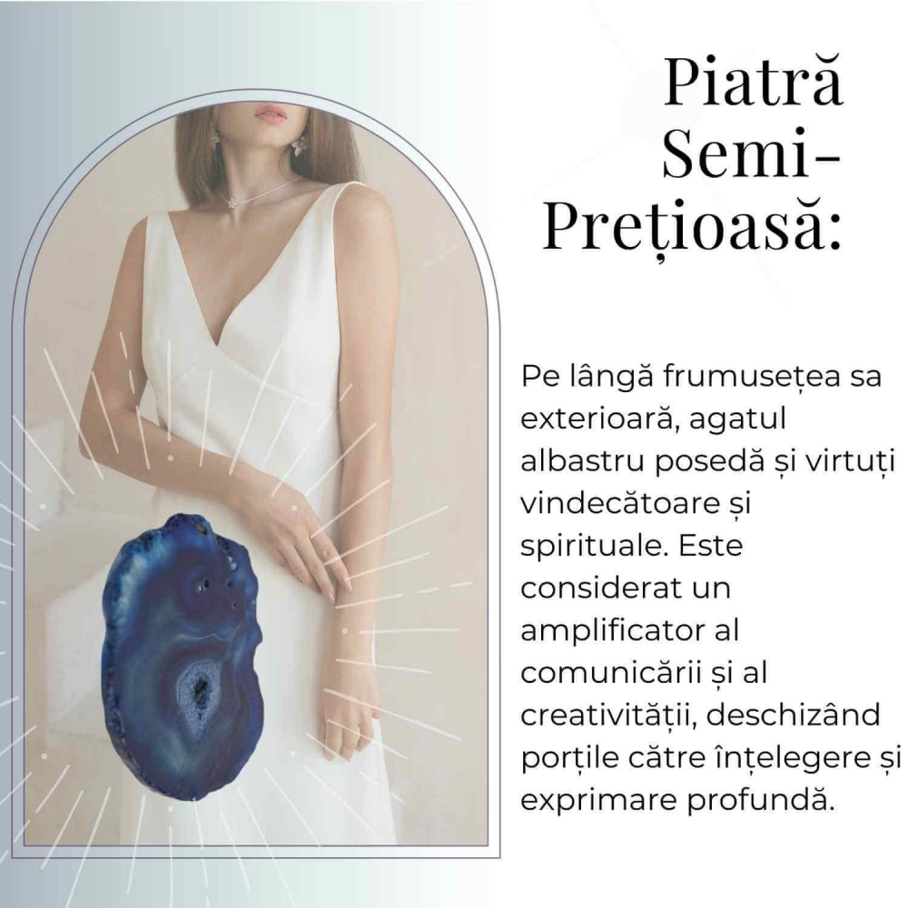 Felie de Agat Albastru 15-16 cm – Calm si Claritate Mentala [5]