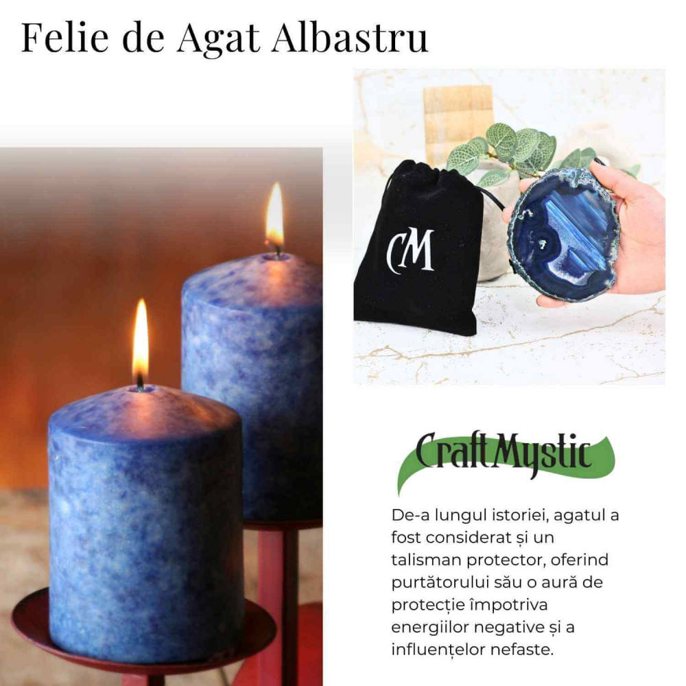 Felie de Agat Albastru 9-10 cm – Calm si Claritate Mentala [7]