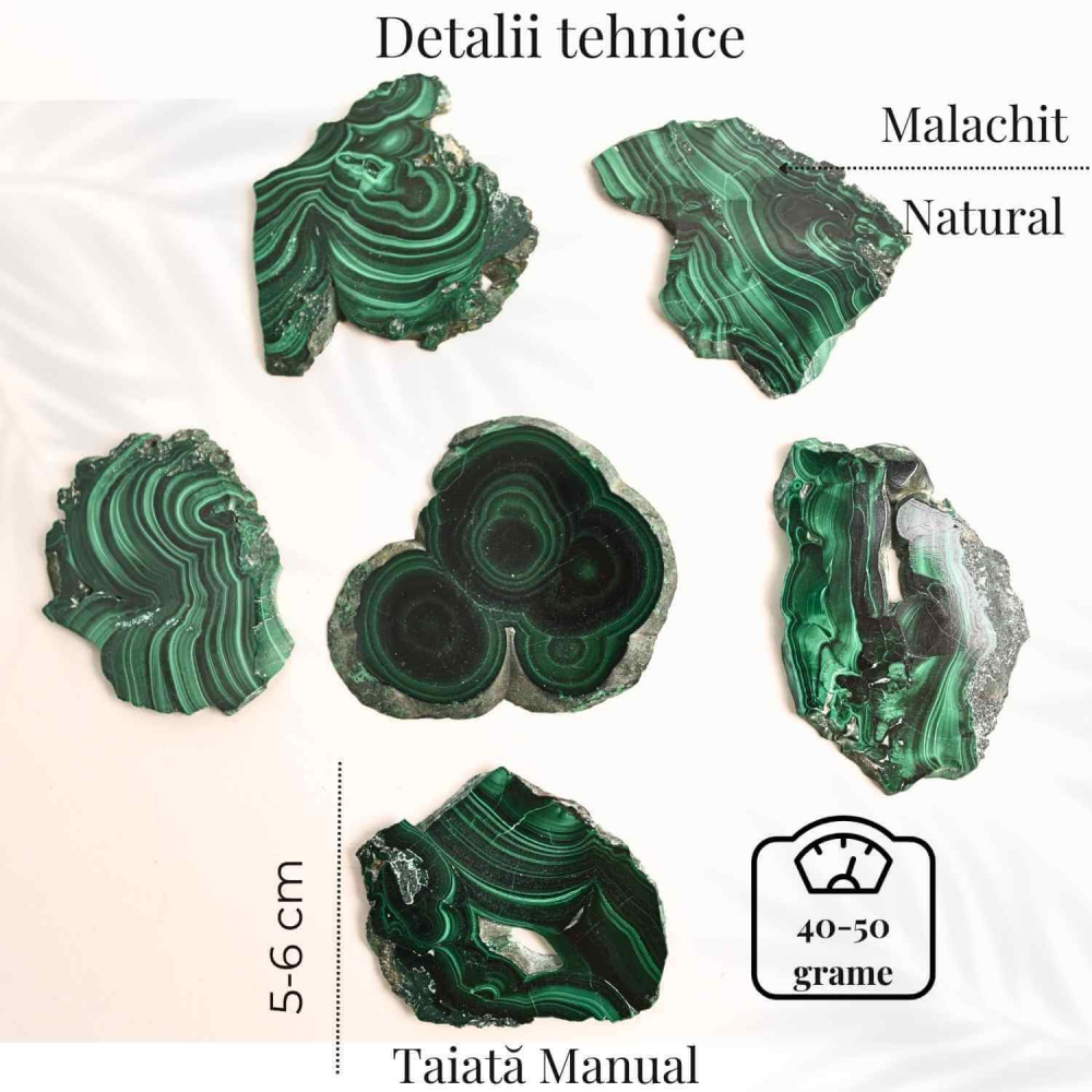 Felie Malachit Natural 5-6 cm - Vindecare si Echilibru Energetic [4]