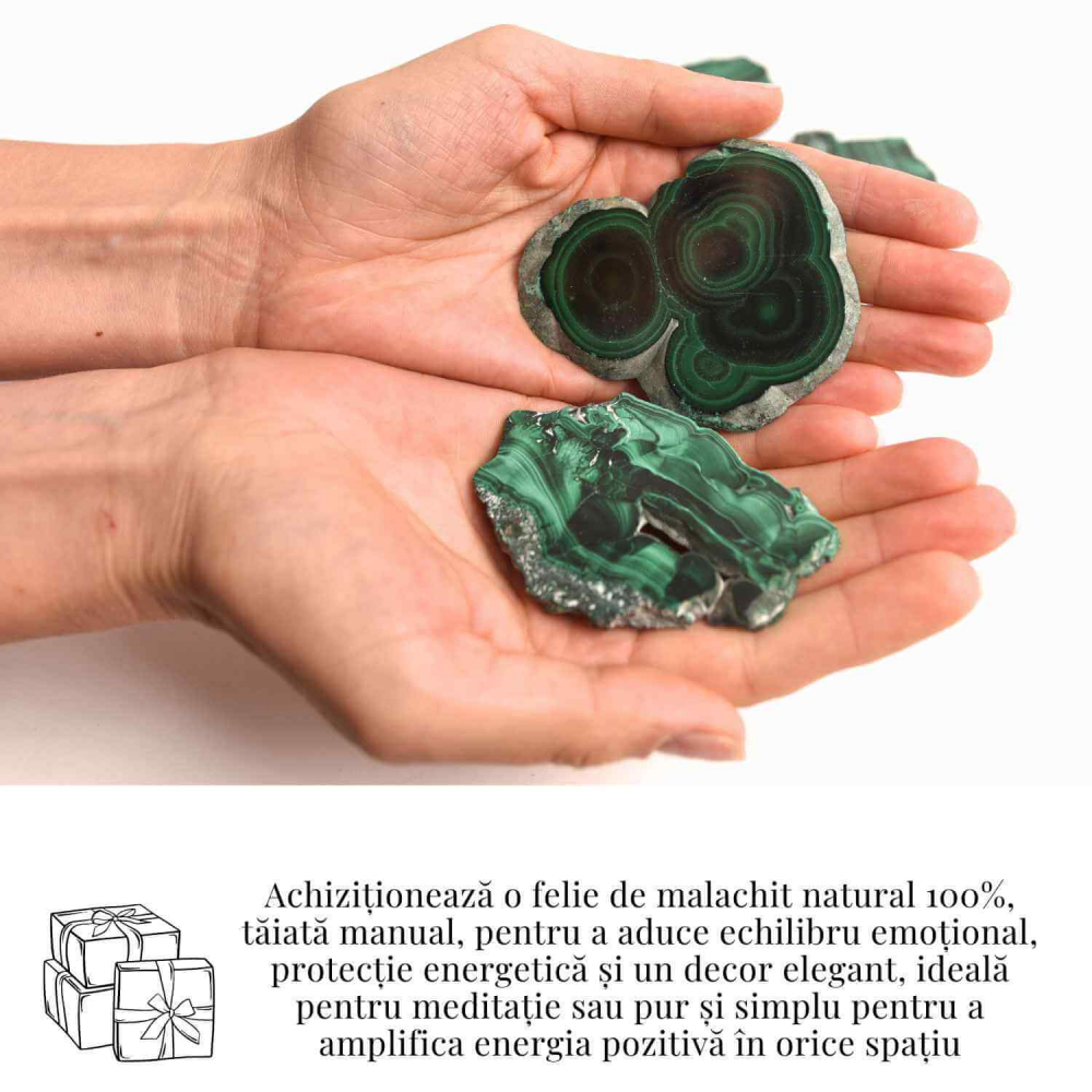 Felie Malachit Natural 5-6 cm - Vindecare si Echilibru Energetic [2]