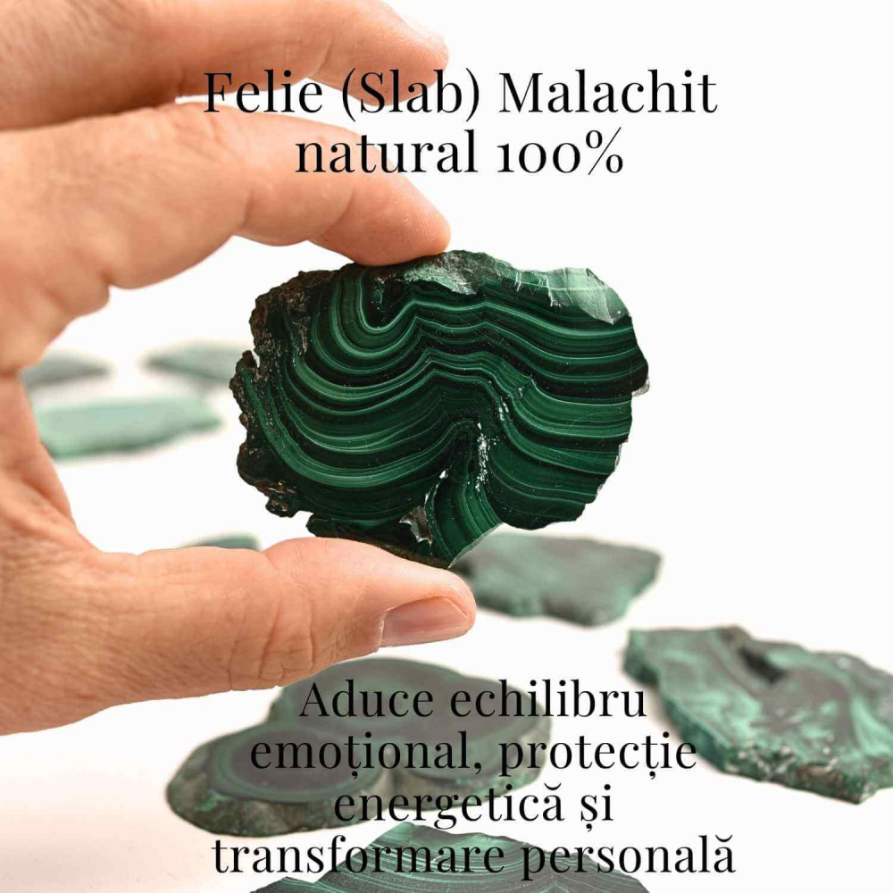 Felie Malachit Natural 5-6 cm - Vindecare si Echilibru Energetic [3]