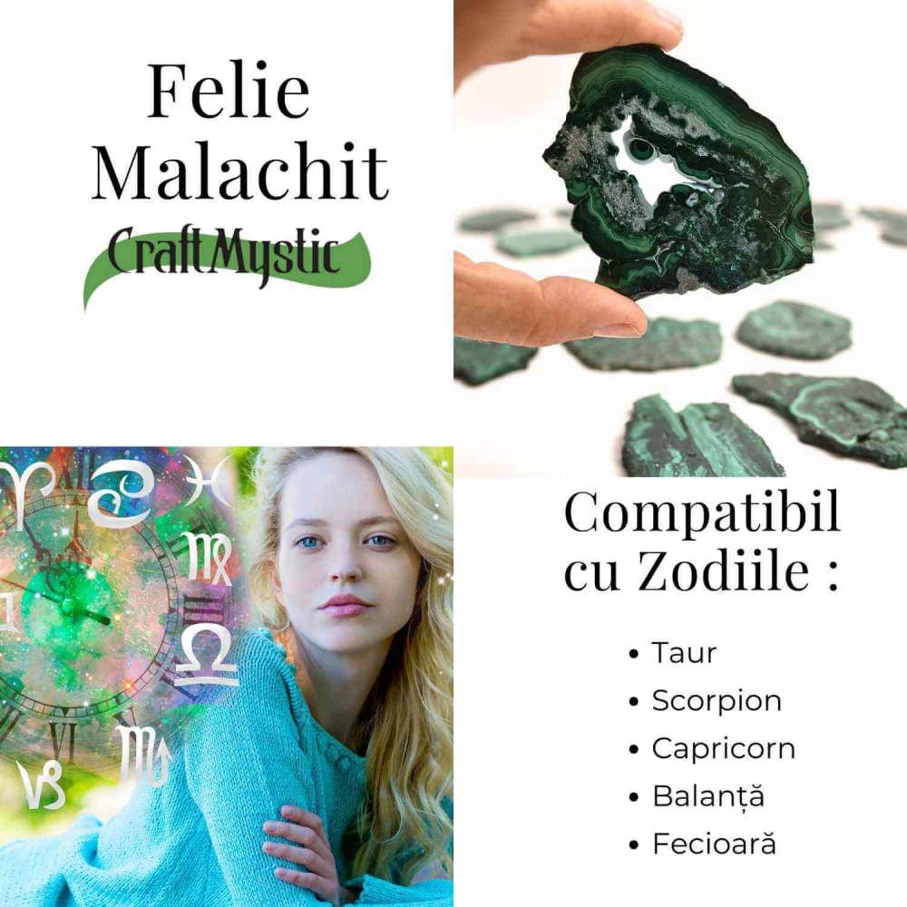 Felie Malachit Natural 7-8 cm - Vindecare si Echilibru Energetic [5]