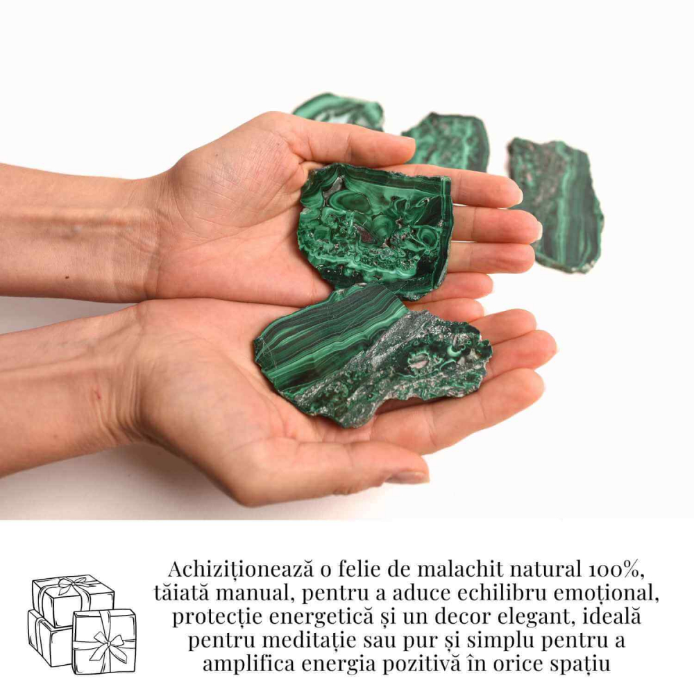 Felie Malachit Natural 7-8 cm - Vindecare si Echilibru Energetic [2]