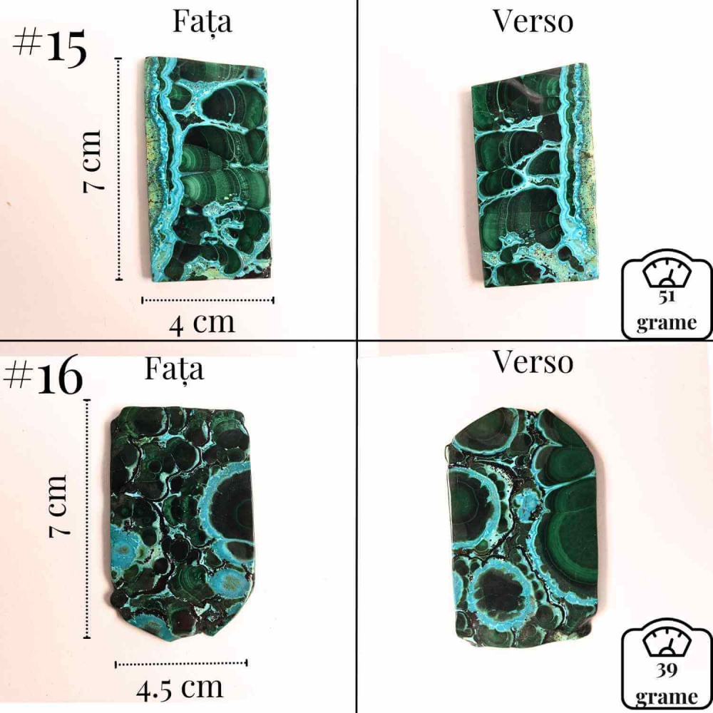 Felie unicat cu Malachit, Crisocola, Stalactite, Cornetite - Protectie si echilibru energetic [2]