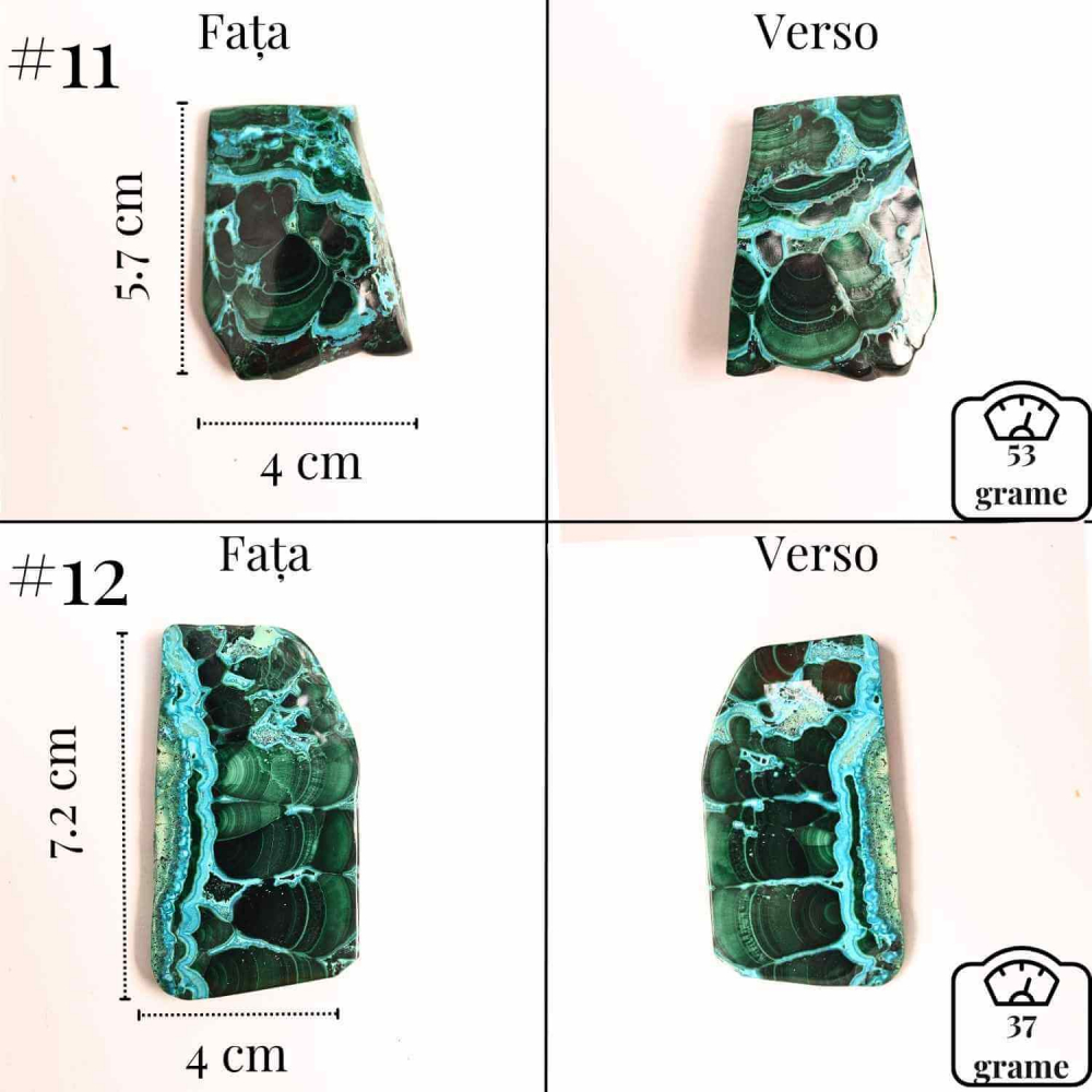 Felie unicat cu Malachit, Crisocola, Stalactite, Cornetite - Protectie si echilibru energetic [2]