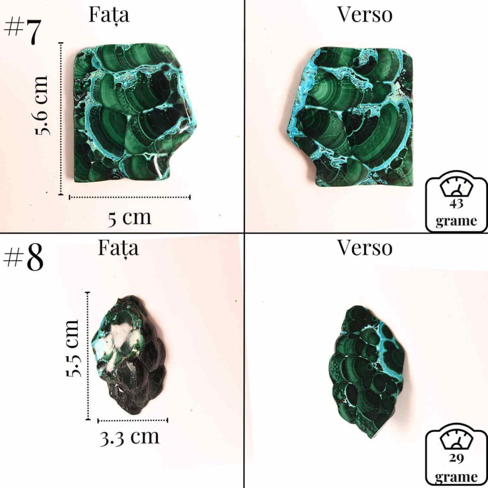 Felie unicat cu Malachit, Crisocola, Stalactite, Cornetite - Protectie si echilibru energetic [2]