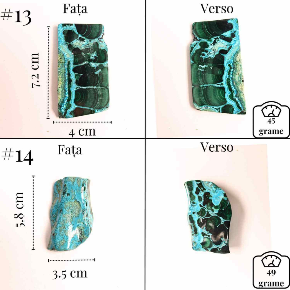 Felie unicat cu Malachit, Crisocola, Stalactite, Cornetite - Protectie si echilibru energetic [2]