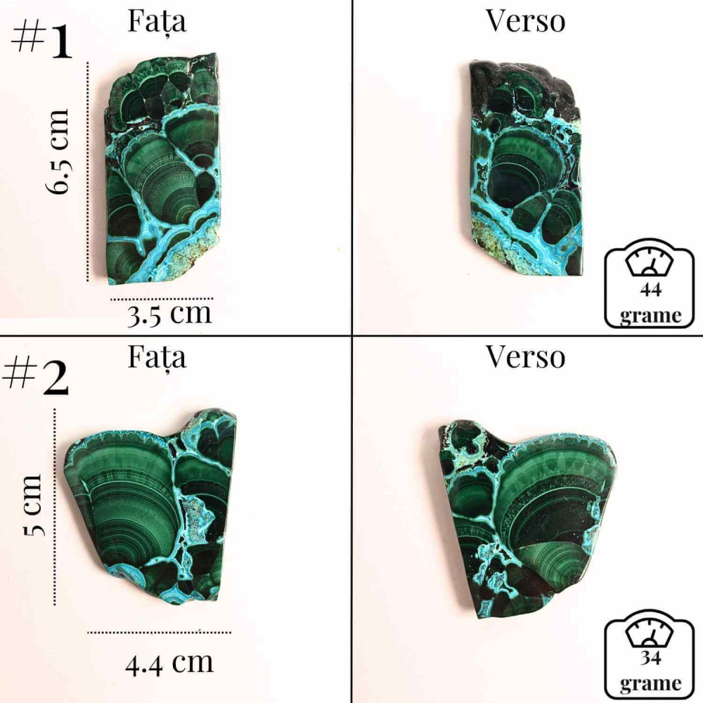 Felie unicat cu Malachit, Crisocola, Stalactite, Cornetite - Protectie si echilibru energetic [2]