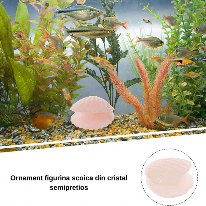 Figurina 4 cm din cristal natural in forma de scoica, ornamente pentru acvariu, marturie tip cadou de nunta, proiecte DIY [6]