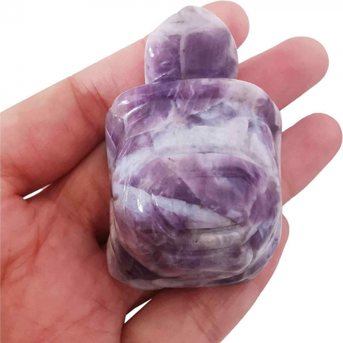 Figurina broasca testoasa 4 cm de cristal semipretios -  Sculptura din piatra vindecatoare reiki de buzunar pentru decor, colectie [3]