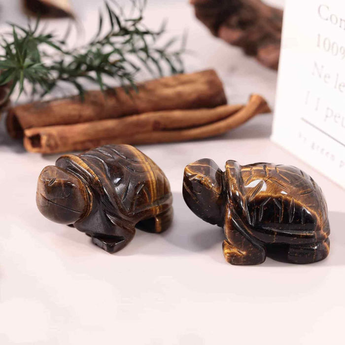 Figurina broasca testoasa 4 cm de cristal semipretios -  Sculptura din piatra vindecatoare reiki de buzunar pentru decor, colectie [5]