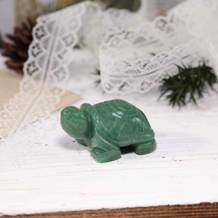 Figurina broasca testoasa 4 cm de cristal semipretios -  Sculptura din piatra vindecatoare reiki de buzunar pentru decor, colectie [4]