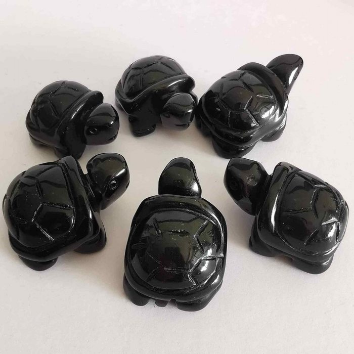 Figurina broasca testoasa 4 cm de cristal semipretios -  Sculptura din piatra vindecatoare reiki de buzunar pentru decor, colectie [4]