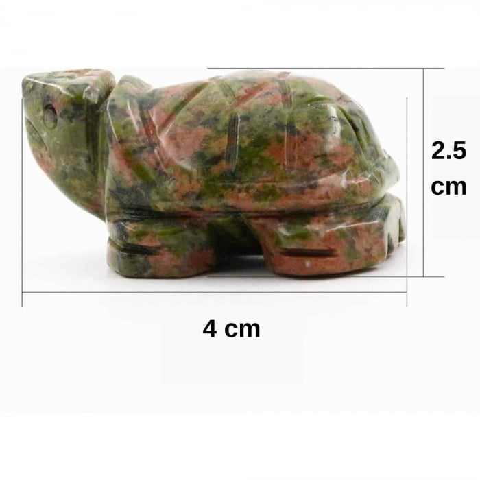 Figurina broasca testoasa 4 cm de cristal semipretios -  Sculptura din piatra vindecatoare reiki de buzunar pentru decor, colectie [2]