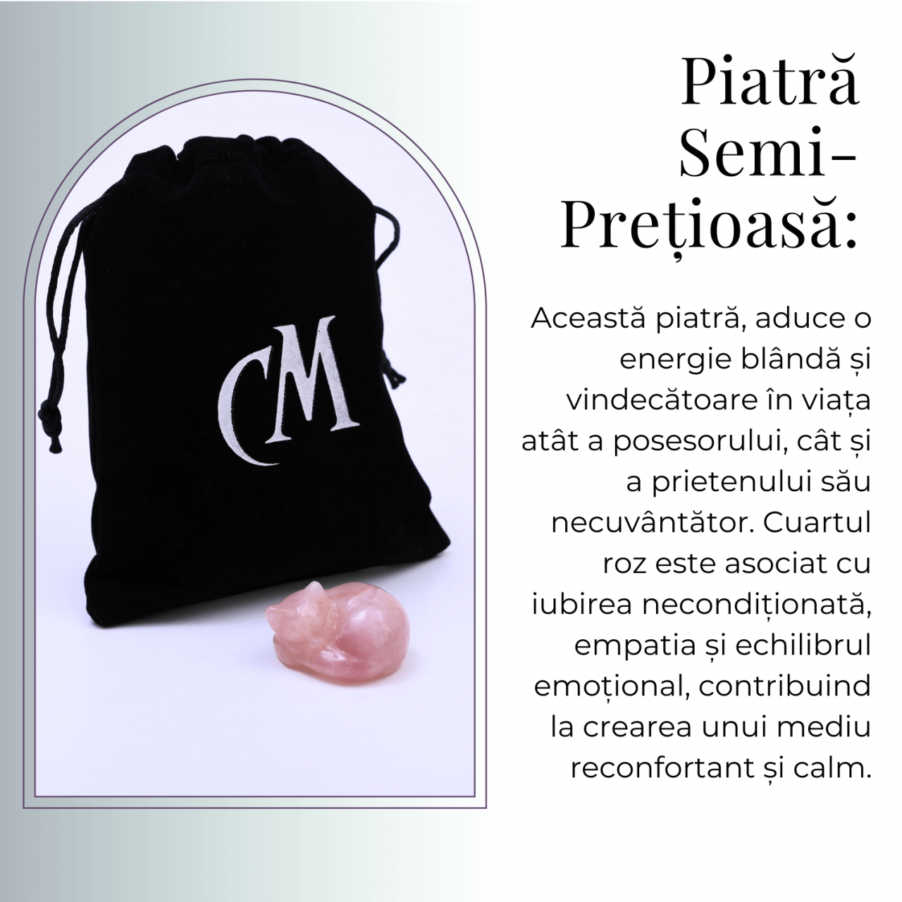 Figurina Pisicuta Adormita 4 cm din Cuart Roz - Iubire si Liniste [6]