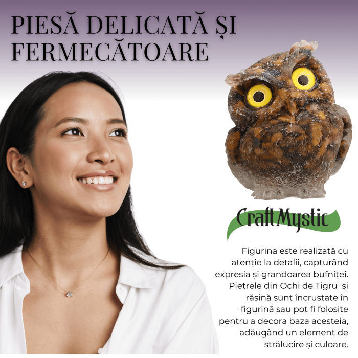 Figurina Bufnita din Ochi de Tigru – Protectie si Claritate Mentala [2]