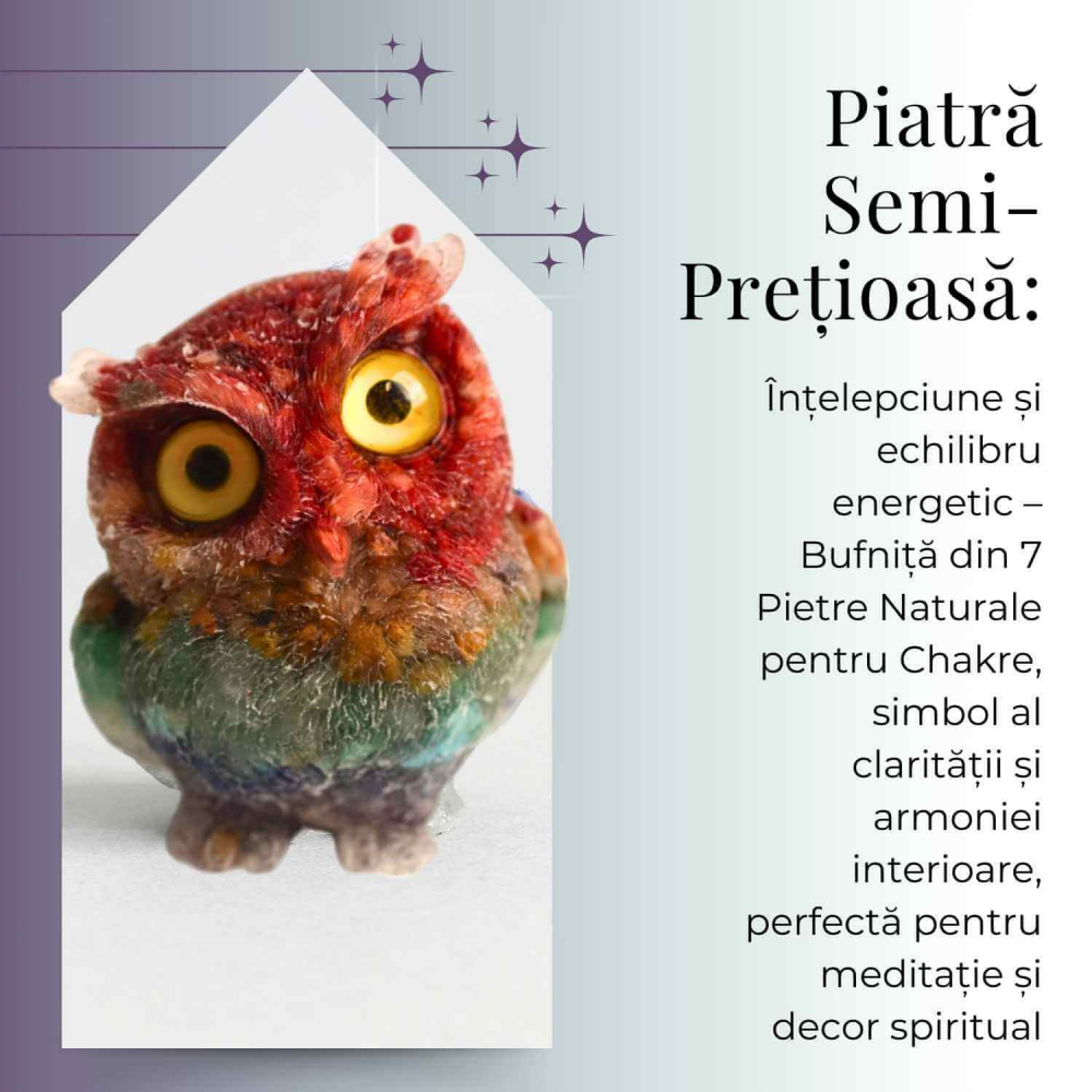 Figurina Bufnita 7 Chakre din Pietre Naturale, Armonie si Echilibru [5]