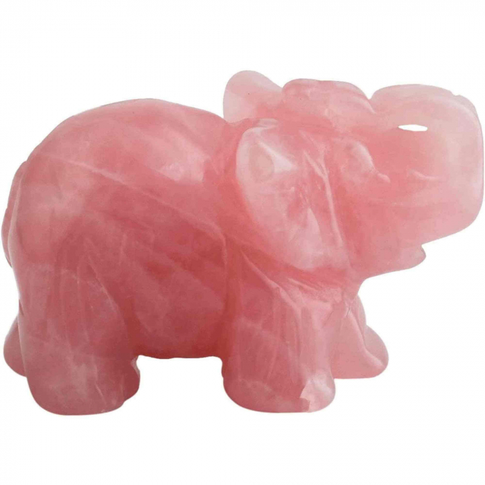 Figurina elefant din piatra semi-pretioasa sculptata manual - Statuie din cristale vindecatoare Reiki de buzunar pentru meditatie, pace [4]