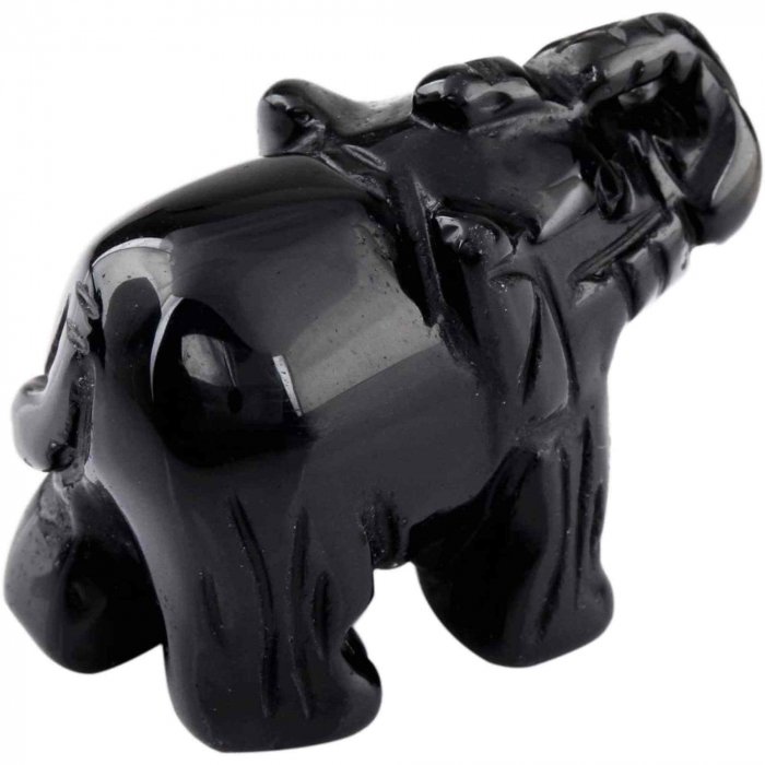 Figurina elefant din piatra semi-pretioasa sculptata manual - Statuie din cristale vindecatoare Reiki de buzunar pentru meditatie, pace [2]