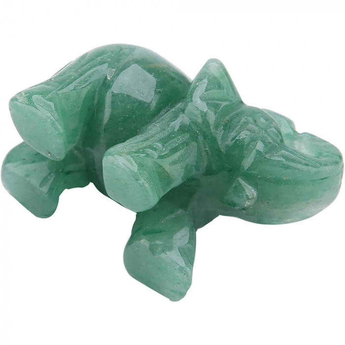 Figurina elefant din piatra semi-pretioasa sculptata manual - Statuie din cristale vindecatoare Reiki de buzunar pentru meditatie, pace [4]