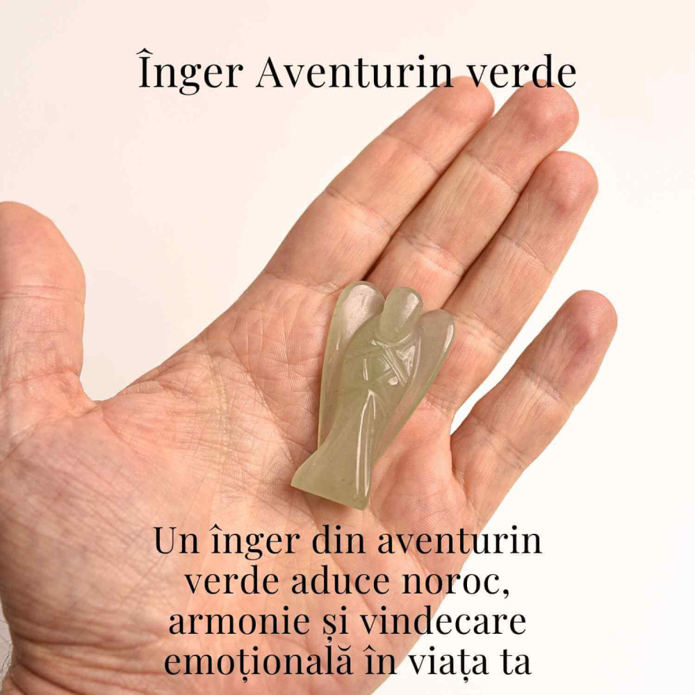 Figurina Inger din Aventurin Verde pentru Echilibru si Calm Interior, 50-55mm [2]