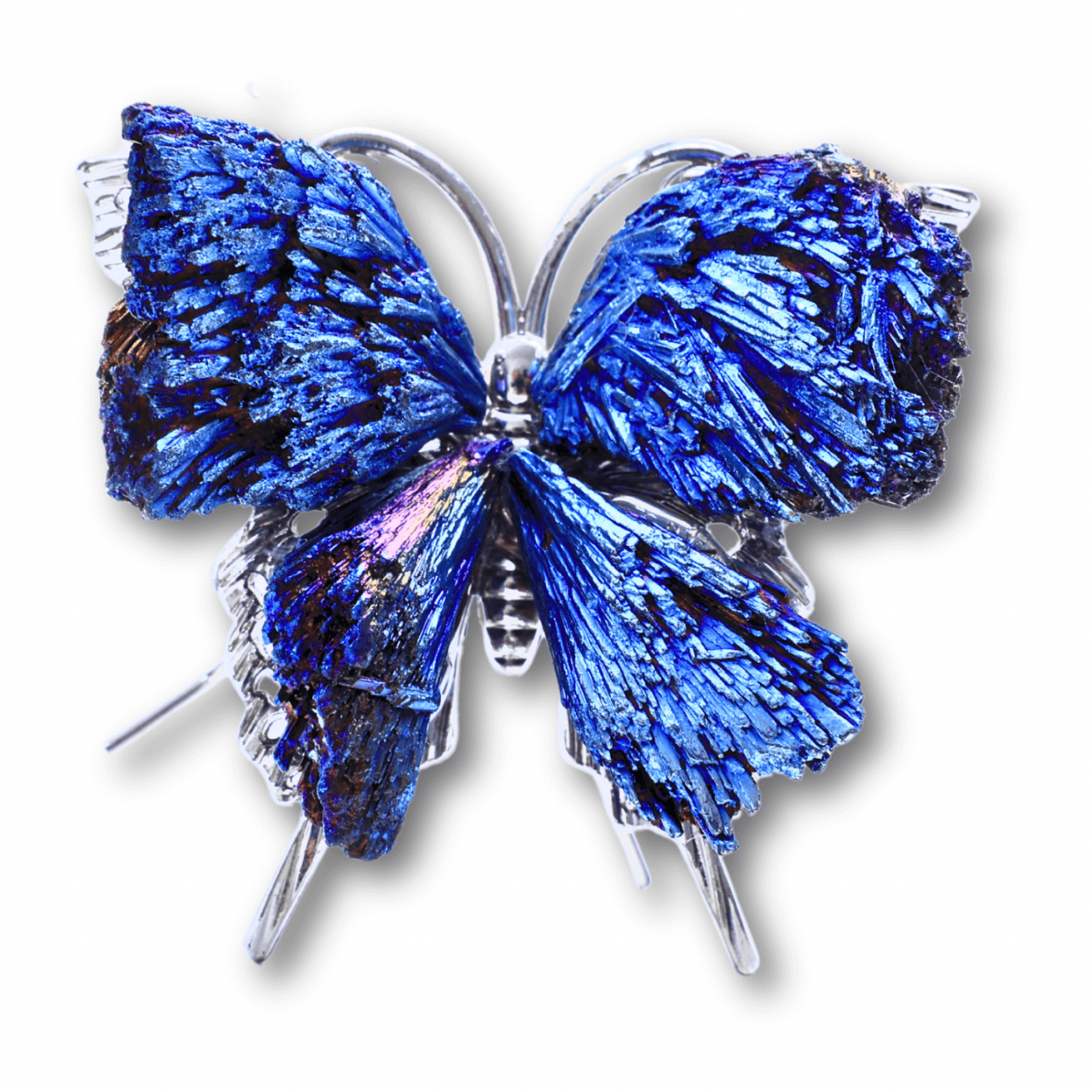 Figurina Fluture din Turmalina Neagra Electroplacata - Protectie si Transformare