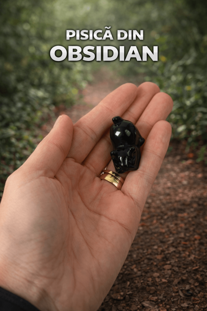 Pisicuta Alintata din Obsidian Negru – Talisman de Protectie si Intuitie [2]