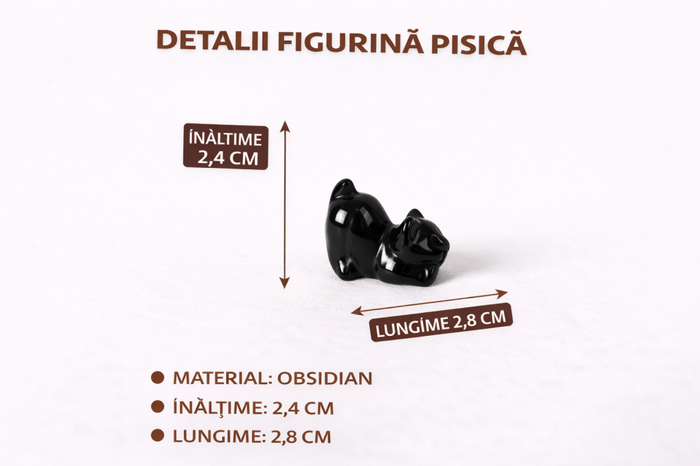 Pisicuta Alintata din Obsidian Negru – Talisman de Protectie si Intuitie [4]