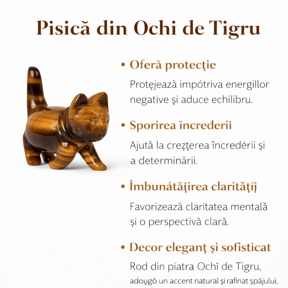 Figurina Pisica din Ochi de Tigru – Curaj, Protectie si Claritate Interioara [3]