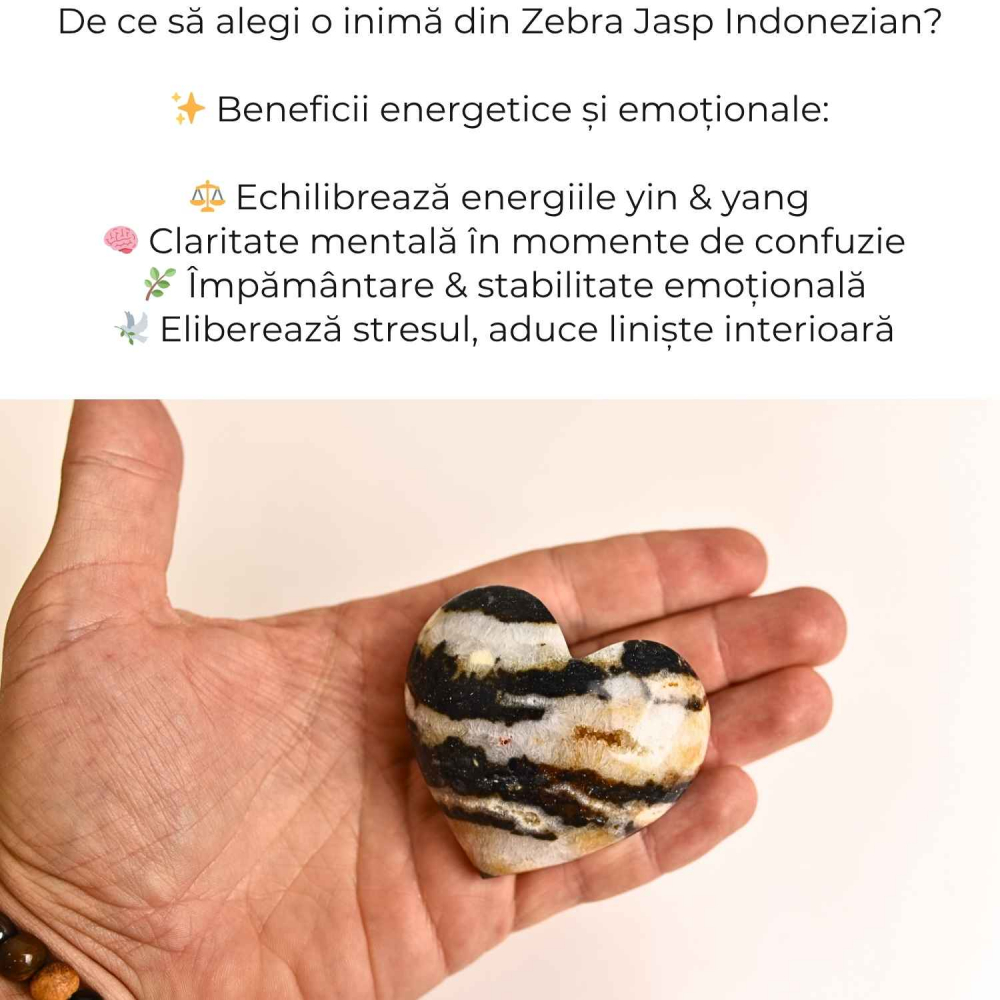 Inima din Zebra Jasp Indonezian – Echilibru si claritate emotionala [3]